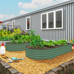 Raised Garden Bed Set (2 Pack) – Green Metal Planter for Organic Gardening